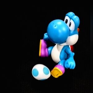 Out of the box, Big Blue 4" Yoshi - w/Bonus Egg -World of Nintendo - Jakks